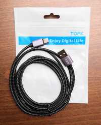 Kabel magnetyczny TOPK 3A USB-C usb c magnetyczny 2m pleciony NOWY
