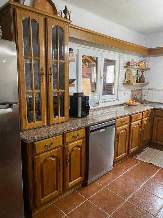 Banca de cozinha carvalho madeira maciça