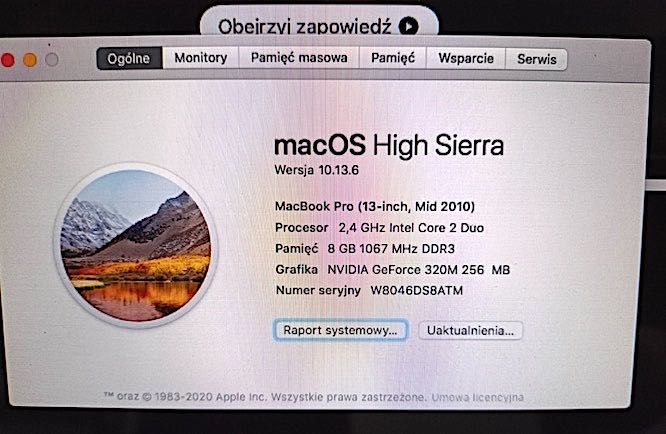 Apple MacBook Pro 13.3” mid 2010 8GB RAM / 256GB