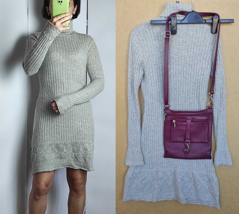 100% кашемир! фирменное теплое платье гольф свитер Франция