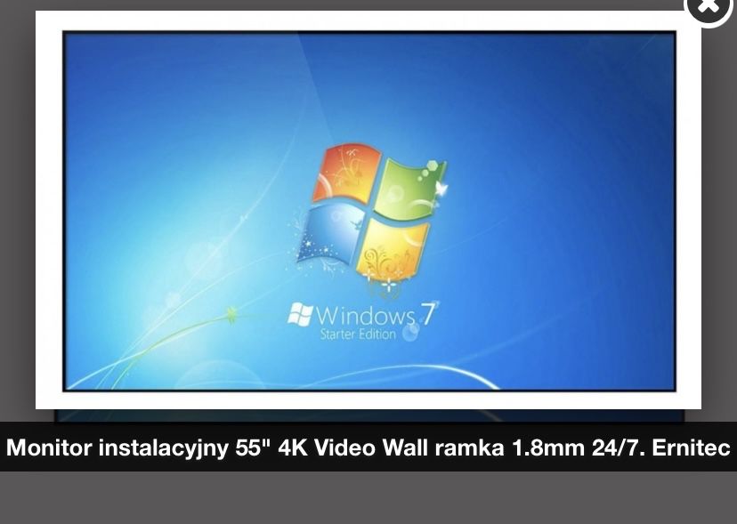 Monitor instalacyjny 55" 4K Video Wall ramka 1.8mm 24/7. Ernitec