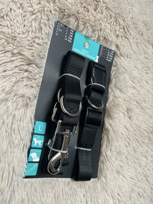 Smycz + obroża dla wiekszego psa nowa