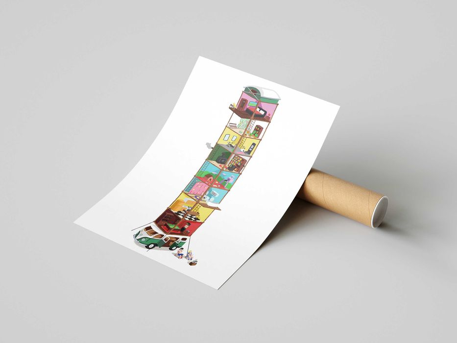 plakat "dom" VOLSKWAGEN T1 różnie rozmiary - drezeladesign