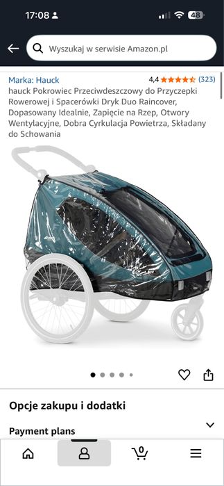 Pokrowiec ochronny na przyczepkę rowerową dla dziecka