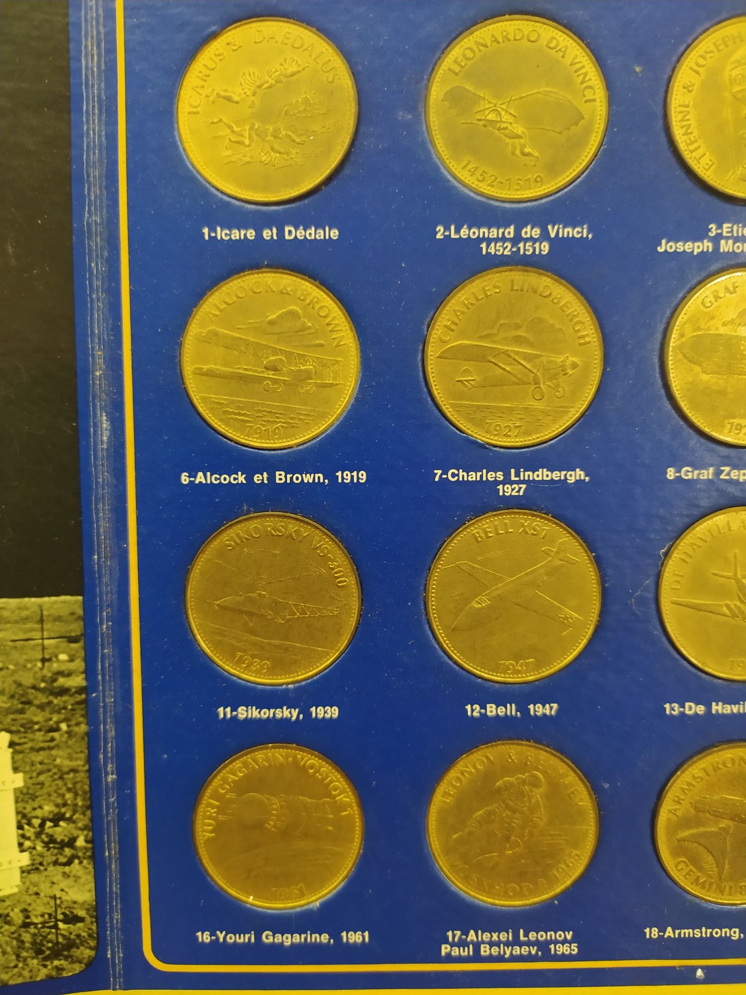 Zestaw medali monet Shell Epopée de Espace 1970 rok! Starocie. Kolekcj