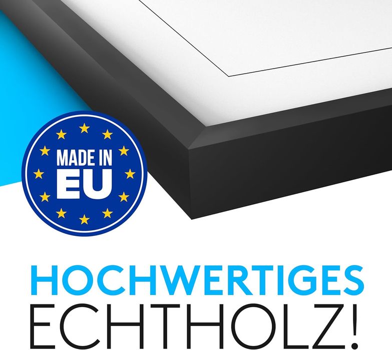 Zestaw 2 Ramek 50 x 70 cm Drewno Czarna