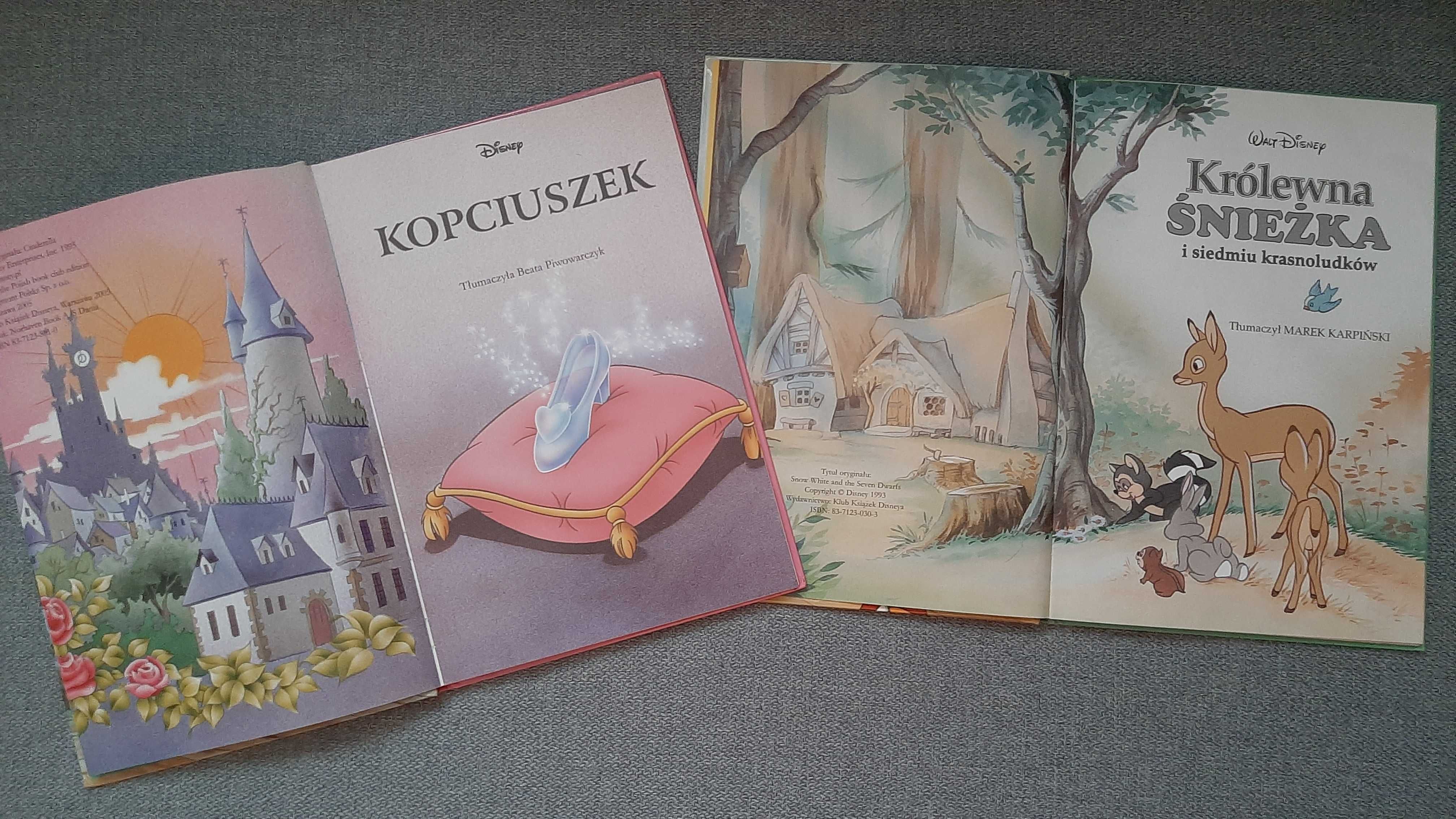 3x Disney Kopciuszek Śnieżka Piękna i Bestia Egmont A5 twarda oprawa
