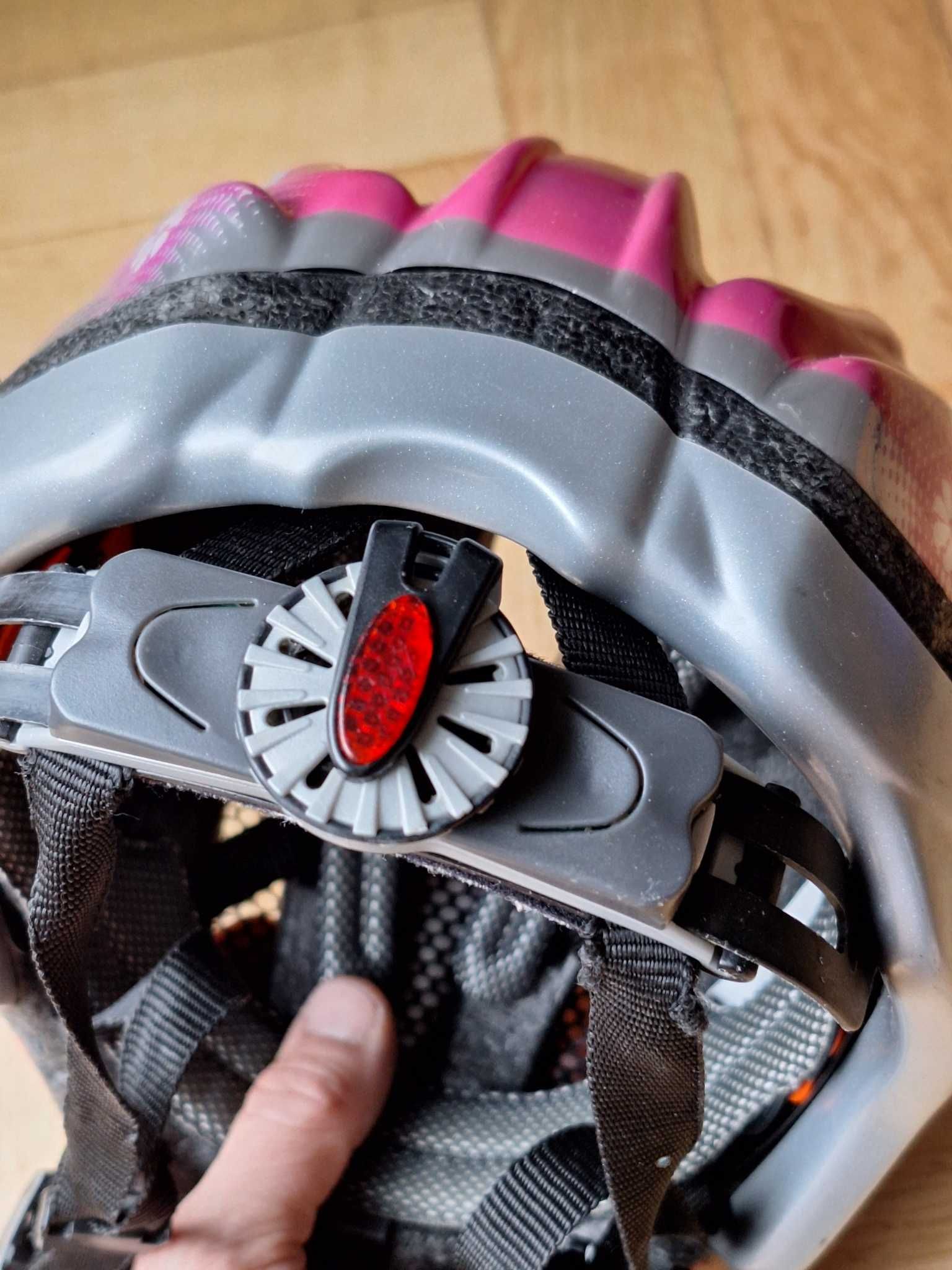 Kask rowerowy dziecięcy PUKY - różowy - obwód 46-54 cm.