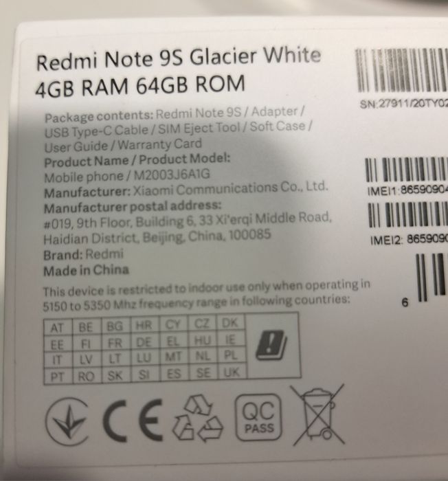 Xiami Redmi Note 9S