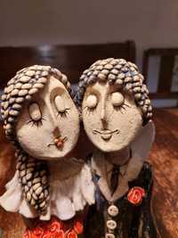 Rzeźba ceramika anioły ślub prezent handmade