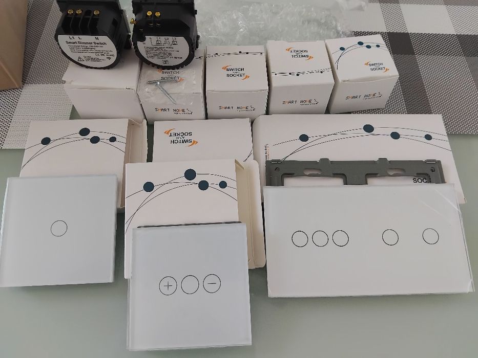 Smart Home Oswietlenie led Dotykowy zestaw WiFi szklany biały