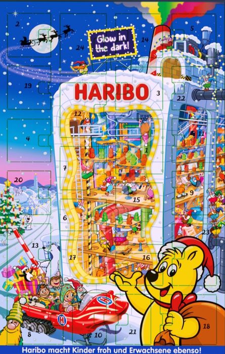 Kalendarz adwentowy Haribo 24 okienka ze słodyczami