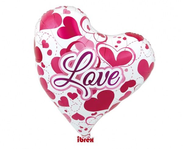 Balon Ibrex Hel, serce Sweet 14", Love Hearts, walentynki