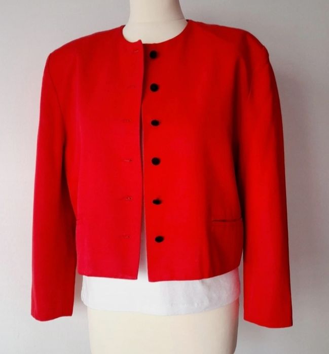 Bolero Vintage 80s, em gorgorão vermelho. Tamanho M
