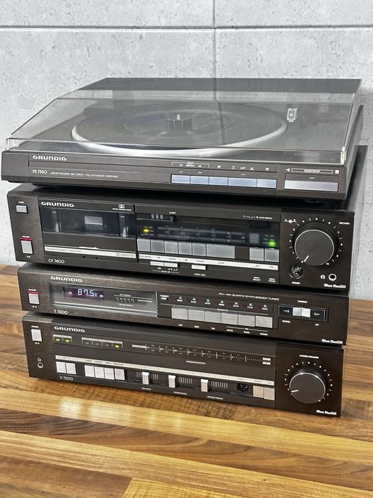 Zestaw Grundig V7200, T7200, CF7400, PS 7550, gramofon,wzmacniacz