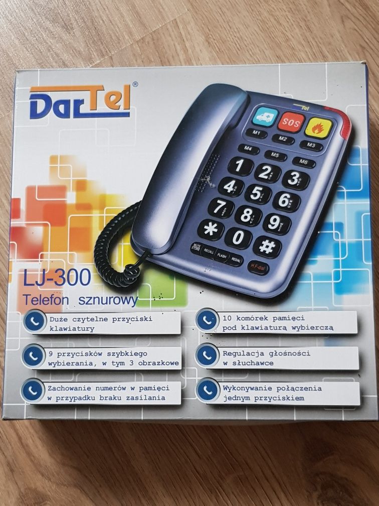 Telefon stacjonarny sznurowy dla seniora osoby starszej