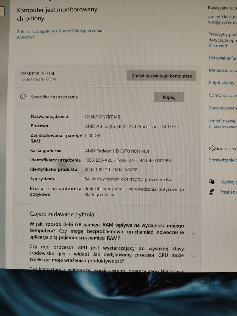 Komputer stacjonarny zestaw