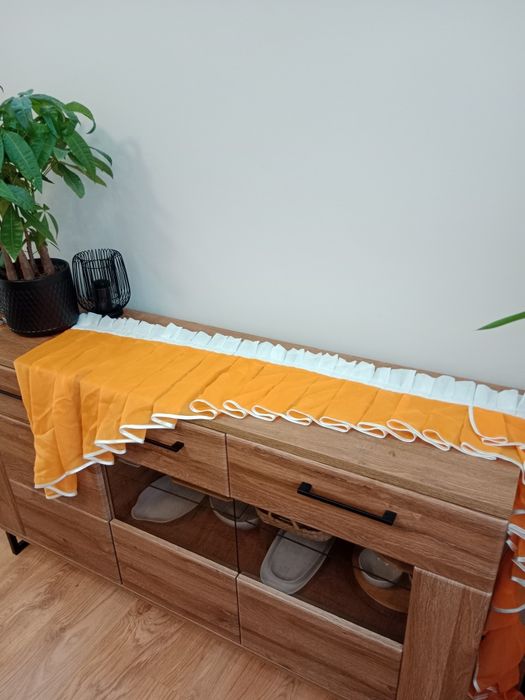 Pomarańczowy plisowany lambrekin 200x70