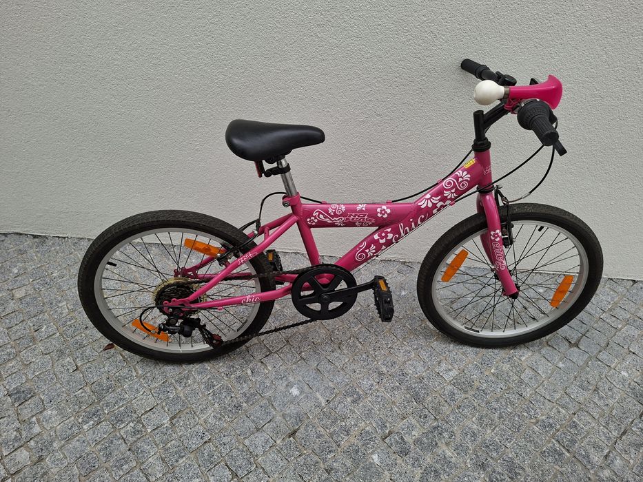 Bicicleta Infantil - Rosa com Flores