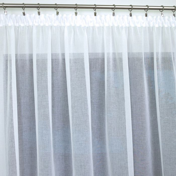 Firanka batyst gotowa na taśmie z ołowianką 400x160 cm biała