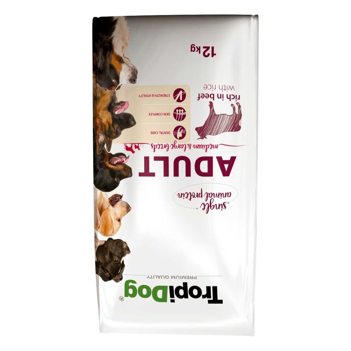 TropiDog BEEF 12kg wołowina dla dorosłych psów