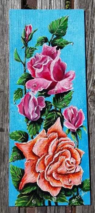 Картина "Троянди" 20 см х 50 см