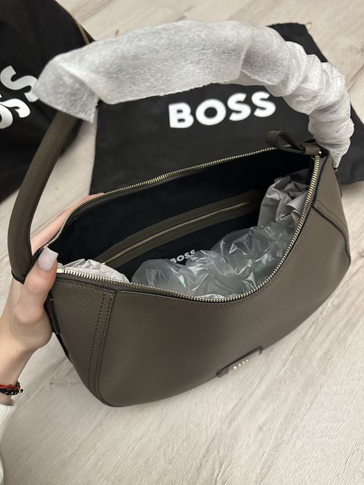Сумка Hugo Boss Lenah Женская коричневая кожаная сумка