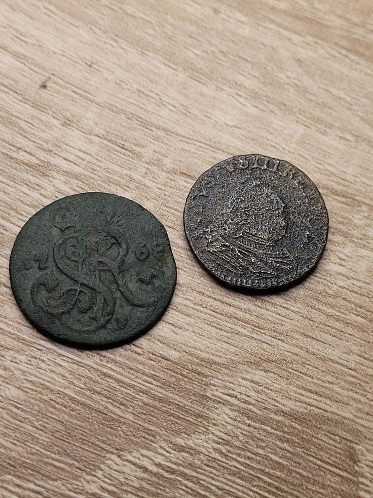 Sprzedam 1 grosz August III Sas 1755 rok i 1 grosz Sap
