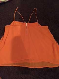 top laranja tamanho m zara