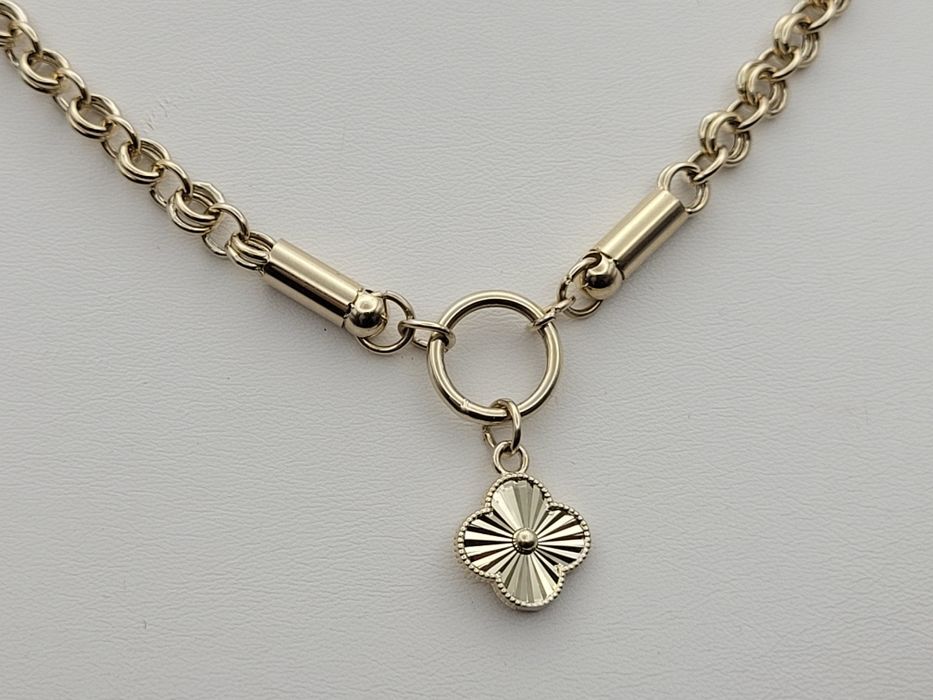 Nowy złoty łańcuszek złoto próby 585, koniczyna marokańska galibardi