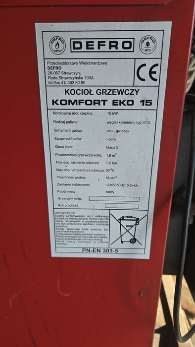 Wszystkie części do pieca defro 15Kw