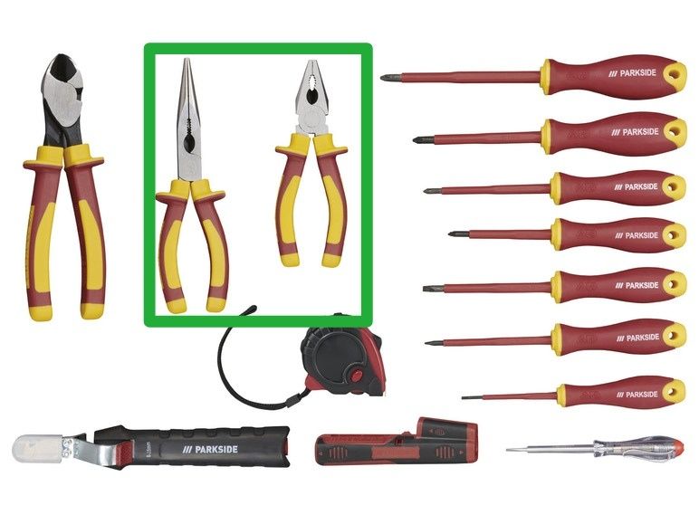 PARKSIDE® Zestaw narzędzi dla elektryków, 12-częściowy, do 1000 V