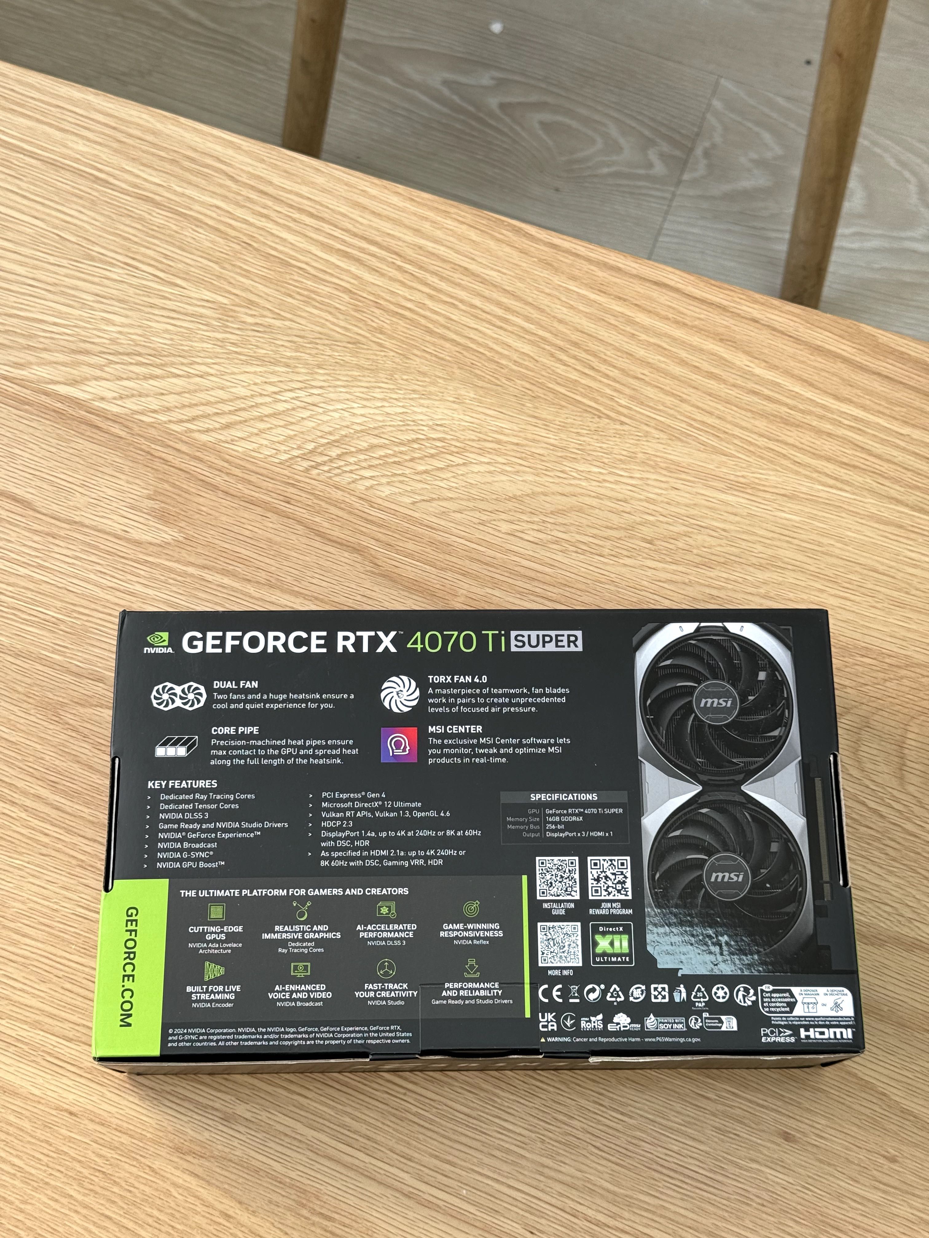 GeForce RTX 4070 Ti SUPER 16G VENTUS 2X OC