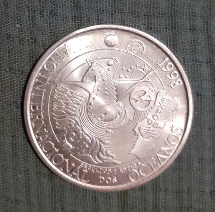 Moeda de prata do ano internacional dos oceanos 1998