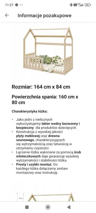 Łóżko dziecięce domek