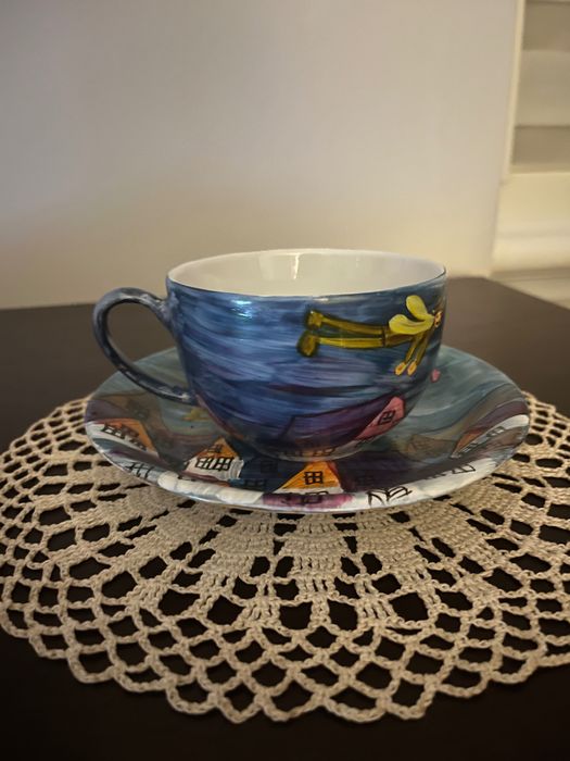 Filiżanki ręcznie malowane - anioły