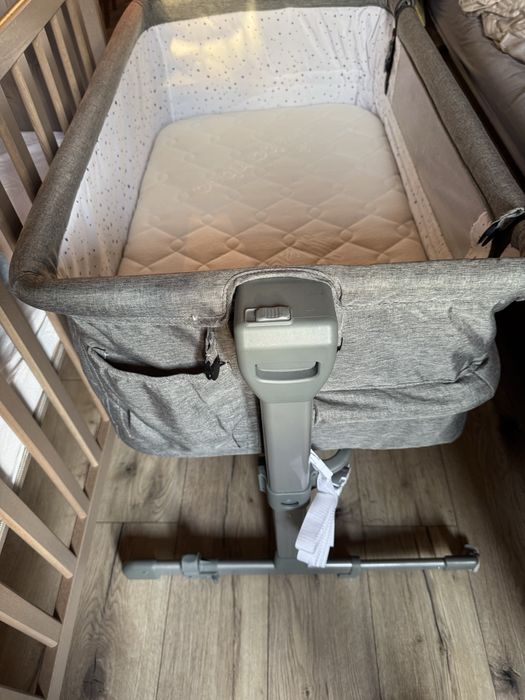 Kinderkraft łóżeczko dostawne NESTE UP GREY MELANGE+materac