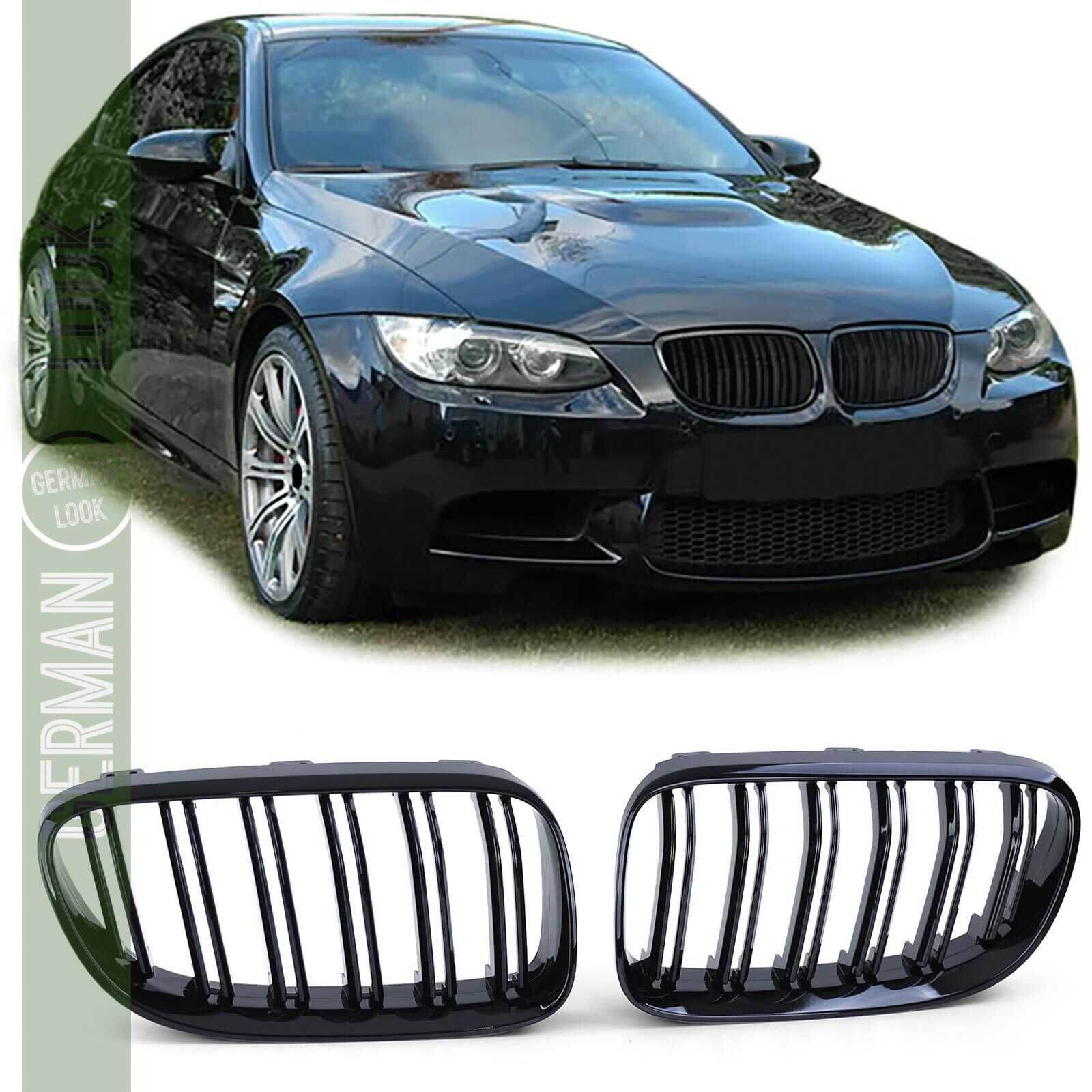 Grelha dupla para BMW Série 3 E92 E93 2010 a 2013 Preto Brilhante