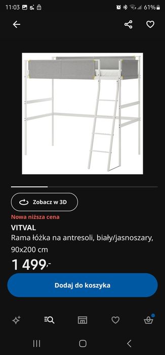 Rama łóżka wraz z materacem