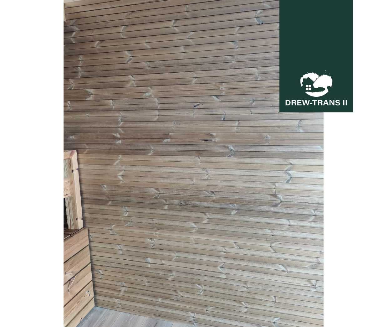 Termo-sosna 19x118mm boazeria, drewno do sauny, elewacje ThermoWood®