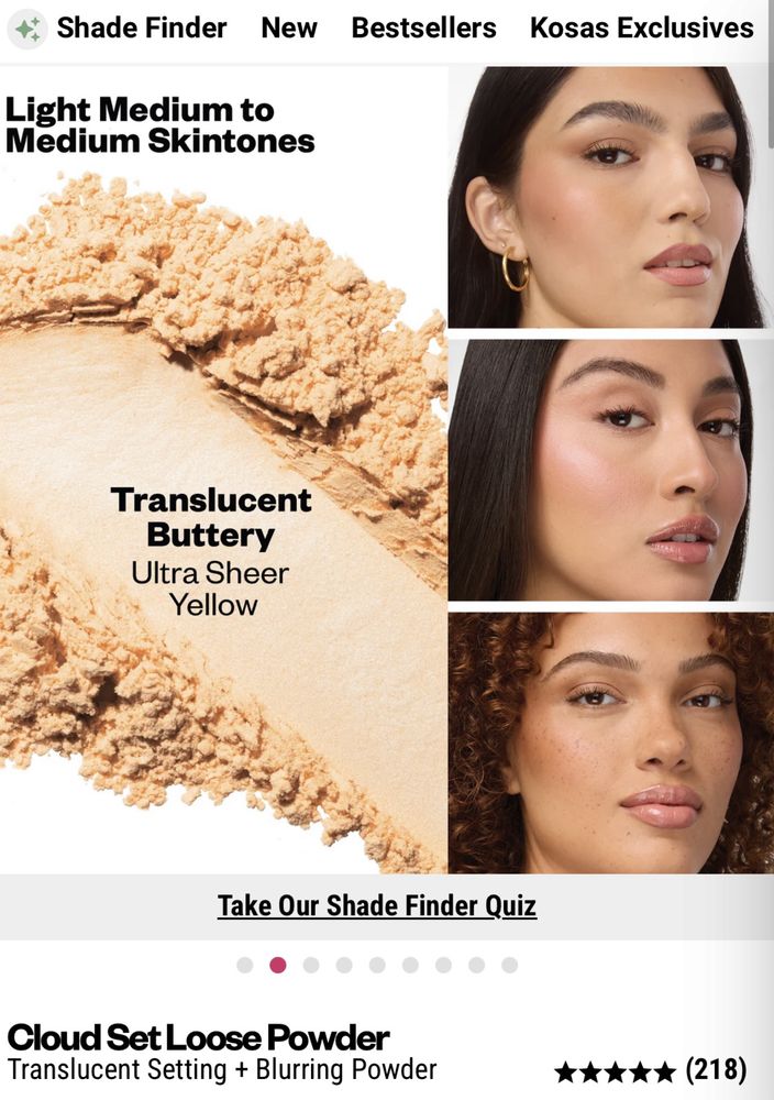 Kosas Cloud Set Translucemt and Setting loose powder