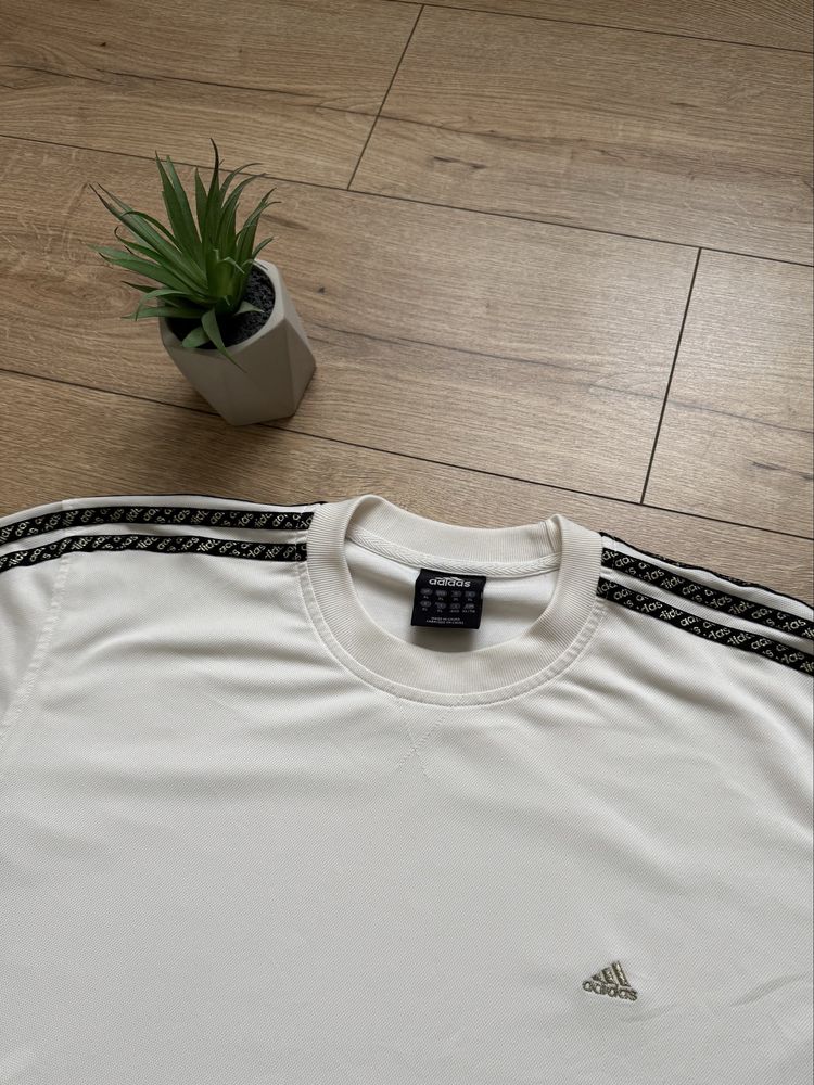 Вінтажний світшот Adidas з лампасами (рідкісний оверсайз лонгслів)