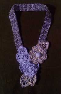 Вязанное колье ожерелье