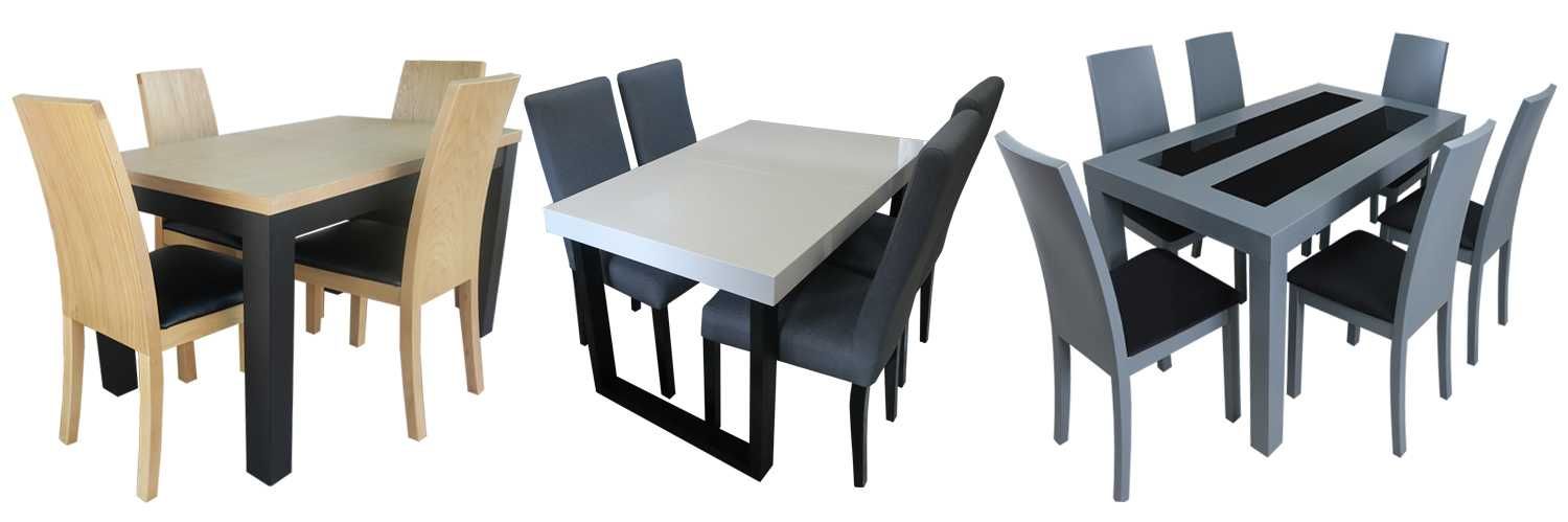 Kwadratowy stół 4 krzesła dąb naturalny wymiar i odcień - producent