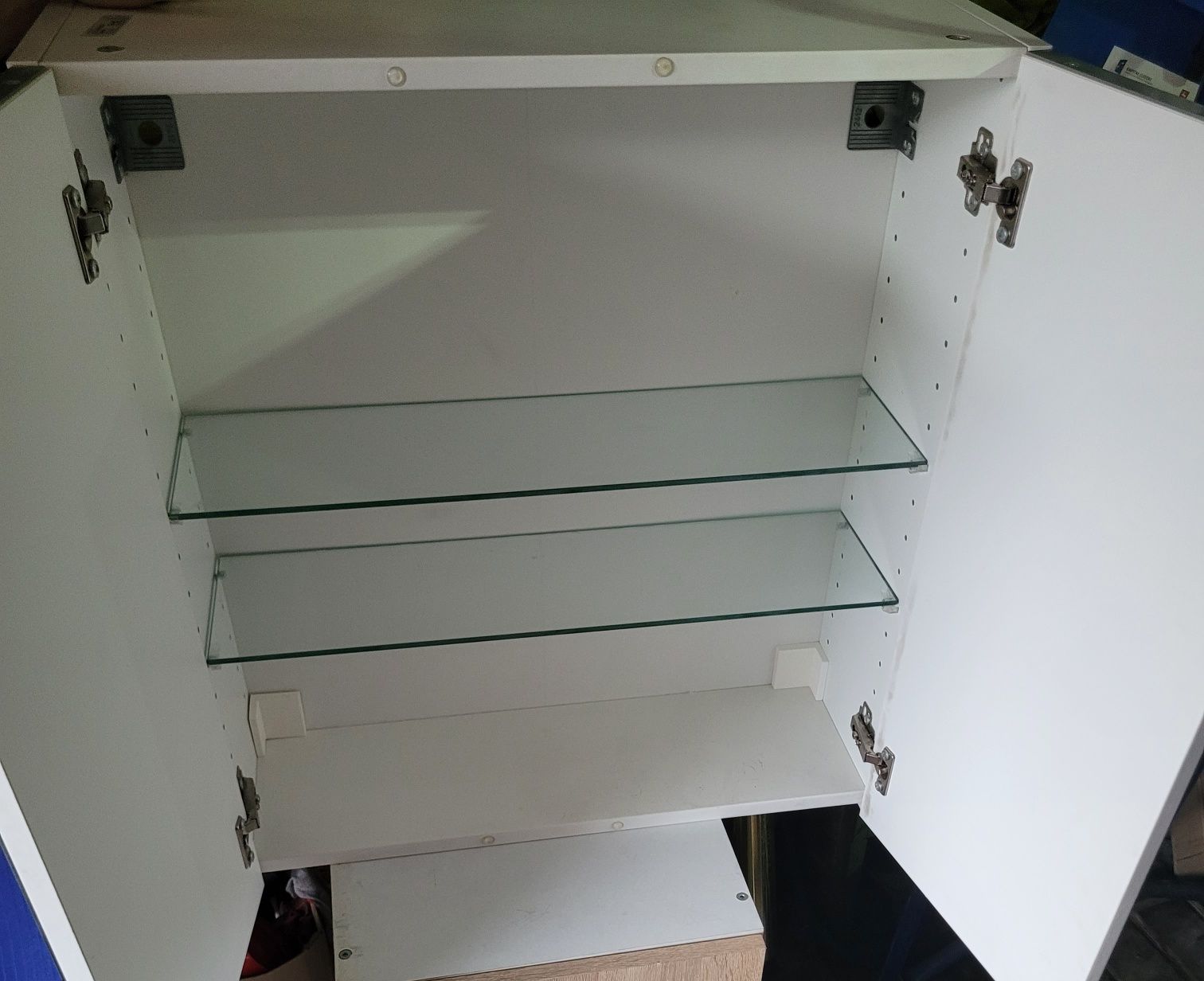 Szafka wisząca biała łazienkowa -super stan-  lustro -IKEA-
