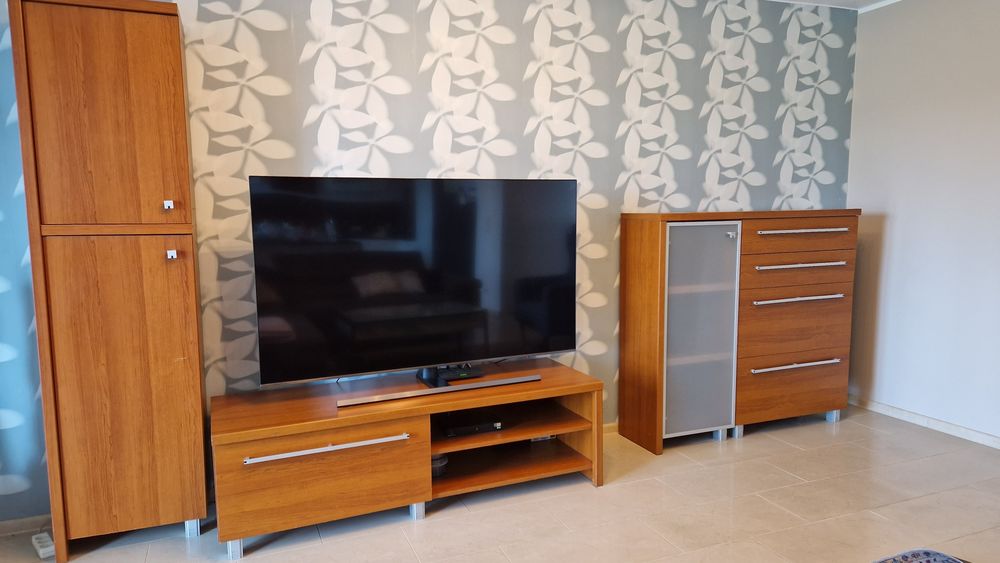 Meble black red white szafka na tv, komoda-witrynka