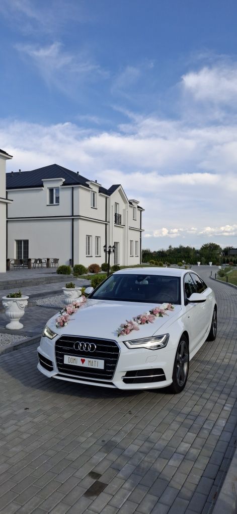Auto do  ślubu. Białe   AUDI A6 C7 LIFT
