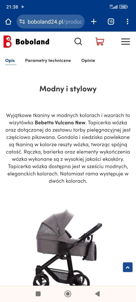 Wózek 2w1 Bebetto Vulcano