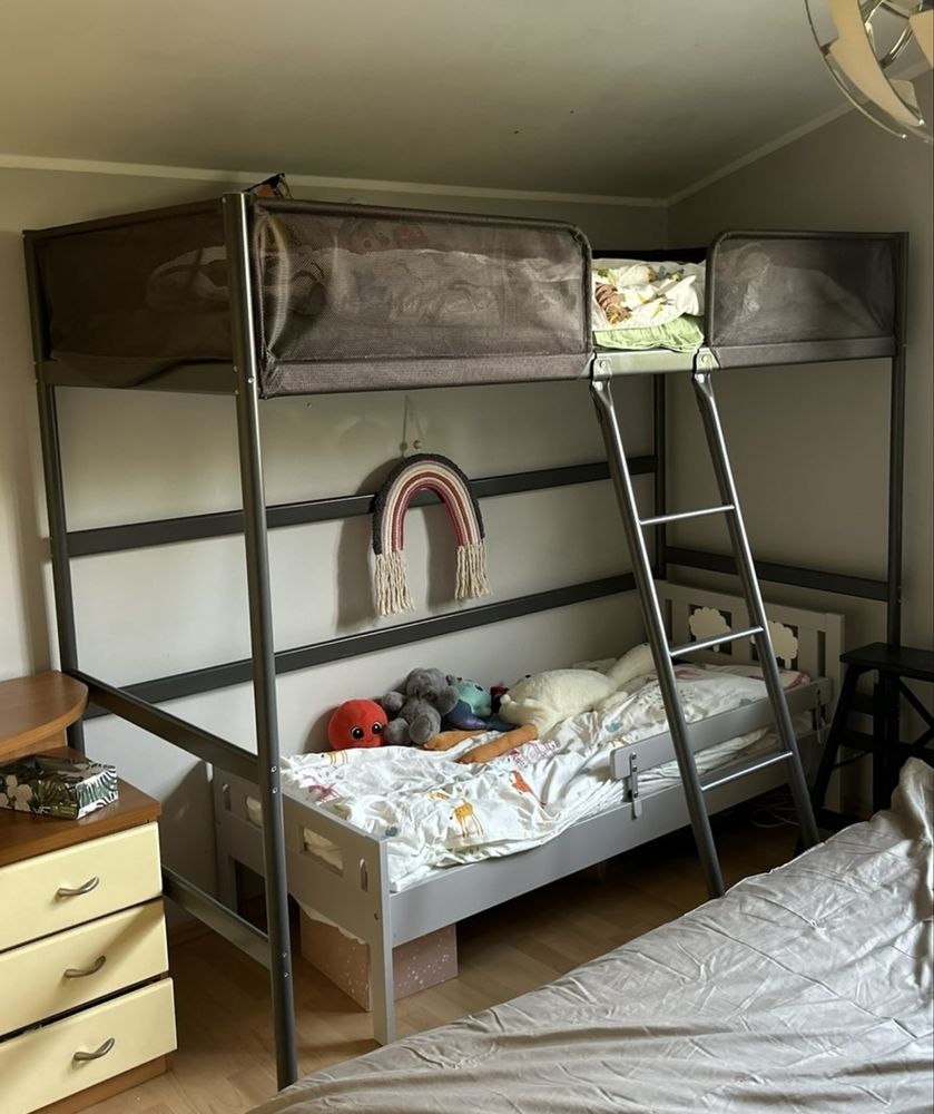 Łóżko piętrowe z materacem IKEA TUFFING 90x200cm