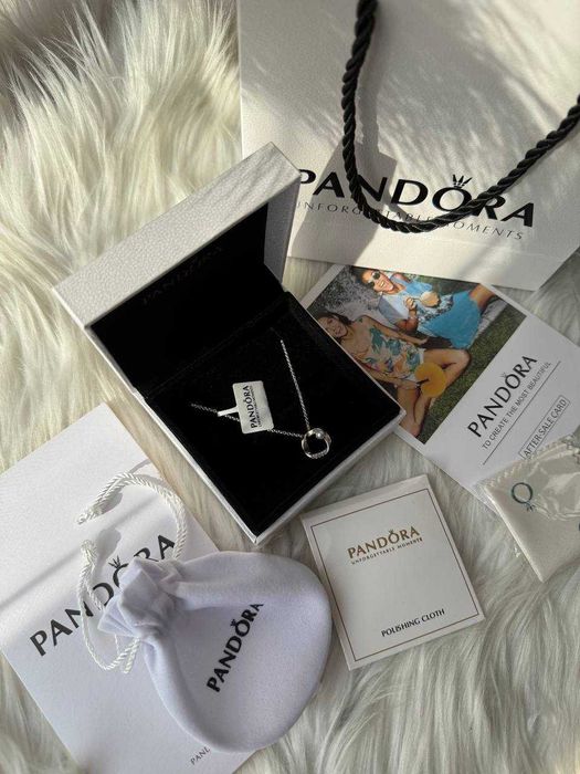 Срібний ланцюжок з перлиною , кулон Pandora. Цепочка, підвіска пандора